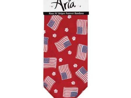 AR Paws N Stripes Forever Bandana Red Hot on Sale