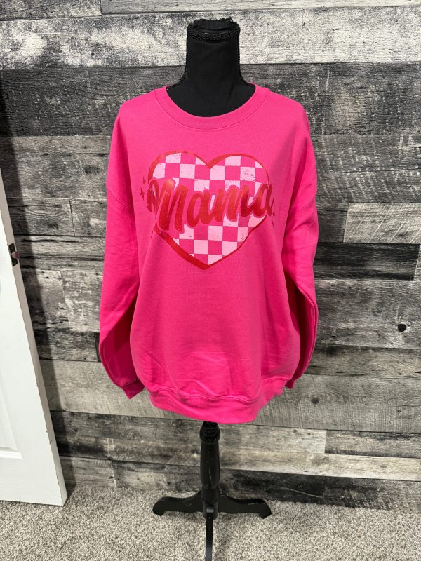 Mama Heart Crewneck Casual Soft Supply