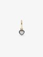 0.30ct Heart-Shaped Diamond & Blackened Gold Single Gypset Hoop Earring For Discount