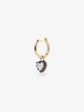 0.30ct Heart-Shaped Diamond & Blackened Gold Single Gypset Hoop Earring For Discount