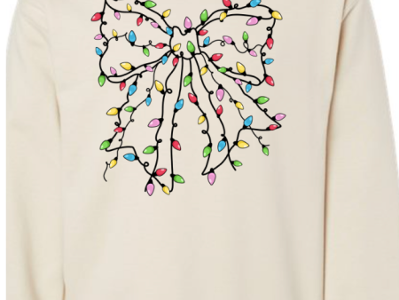 Festive Christmas Light Bow Crewneck For Discount