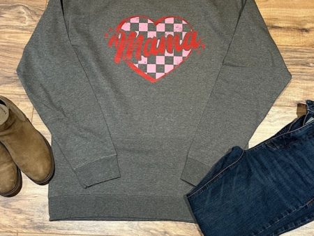 Mama Heart Crewneck Casual Soft Supply