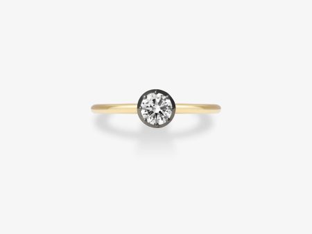 0.40ct Diamond & Blackened Gold Button Back Ring Discount