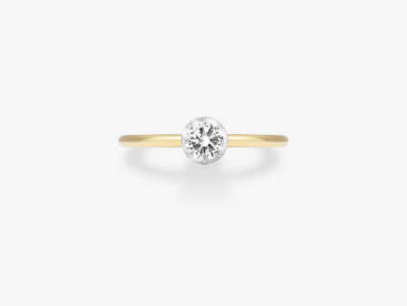 0.25ct Diamond & White Gold Button Back Ring For Sale