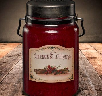 CINNAMON and CRANBERRIES Classic Jar Candle-26oz Online