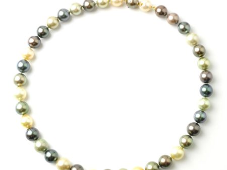 Warm Tahitian Pearls with Tahitian Pearl and Diamond and Zircon Gemstone Clasp For Discount