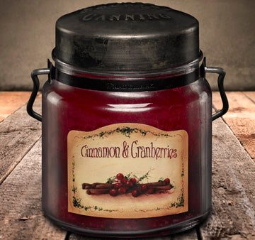 CINNAMON and CRANBERRIES Classic Jar Candle-16oz Discount