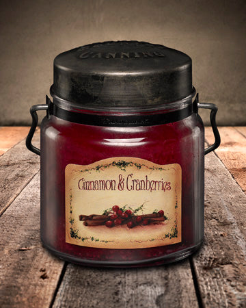 CINNAMON and CRANBERRIES Classic Jar Candle-16oz Discount