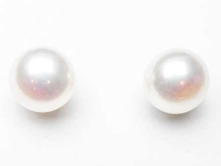 White Freshwater Button Pearl Earrings on Sale