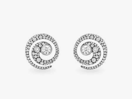 Tattoo Diamond & Blackened Gold Stud Earrings Fashion