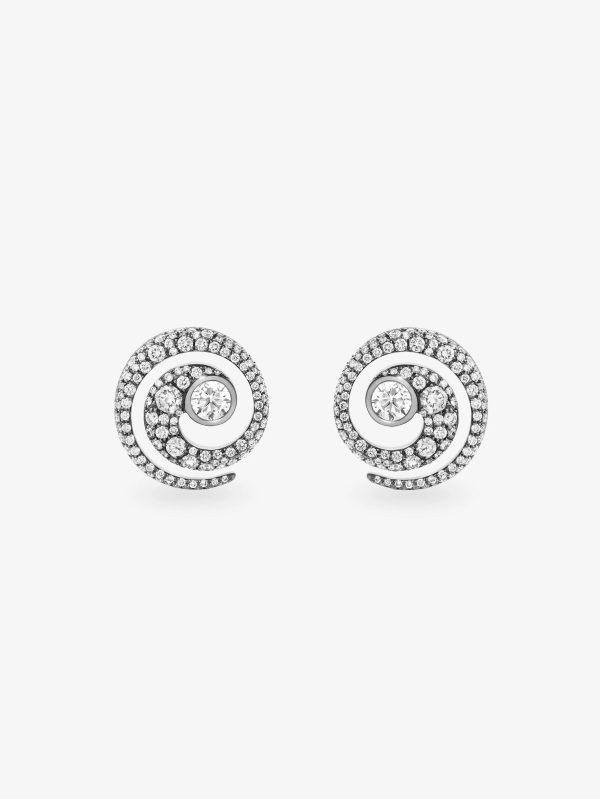 Tattoo Diamond & Blackened Gold Stud Earrings Fashion