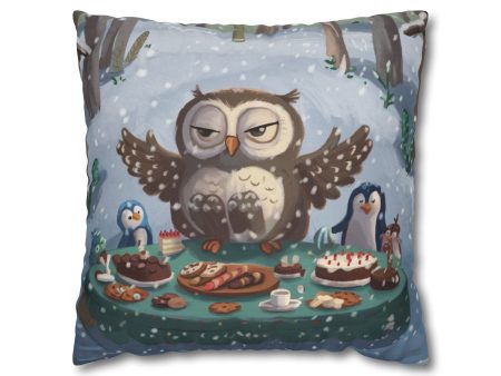 Winter Woodland Feast Spun Polyester Square Pillowcase - EmpressKorea For Cheap