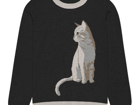 Thoughtful Feline Knitted crew neck sweater - EmpressKorea Online