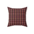 Red hues plaid Spun Polyester Square Pillow  - EmpressKorea For Cheap