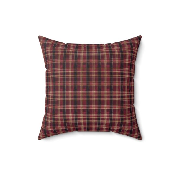 Red hues plaid Spun Polyester Square Pillow  - EmpressKorea For Cheap