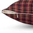 Red hues plaid Spun Polyester Square Pillow  - EmpressKorea For Cheap