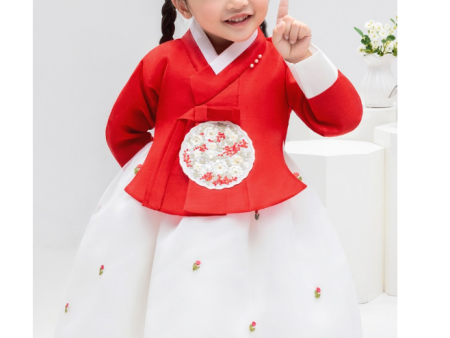 금동이한복 Red Tulip Hanbok AW228 Online Sale