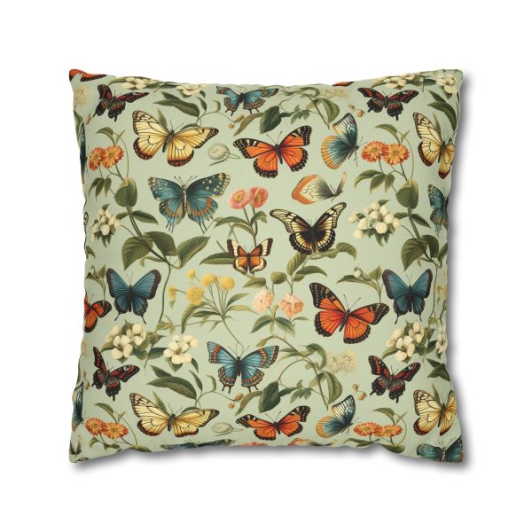 Butterfly Spun Polyester Square Pillowcase - EmpressKorea Cheap