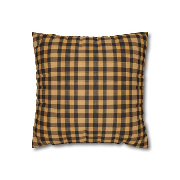 Yellow hue plaid Faux Suede Square Pillowcase  - EmpressKorea Supply