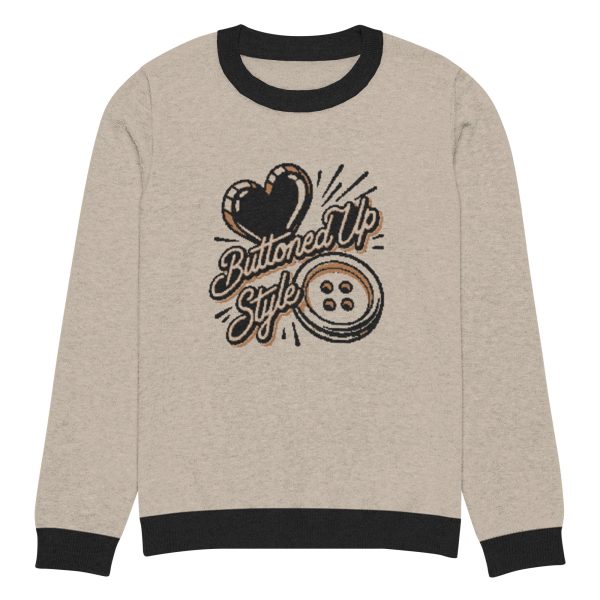 Buttoned up style Knitted crew neck sweater - EmpressKorea Sale