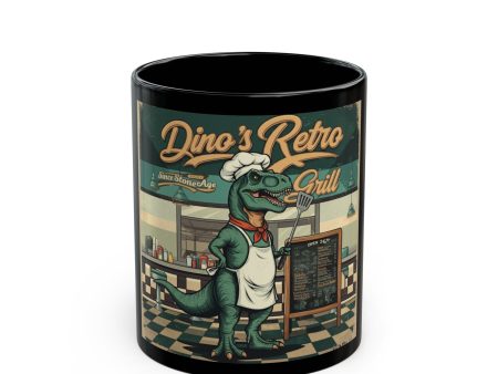 Dino’s Retro Grill Black Mug (11oz, 15oz) - EmpressKorea Online Sale