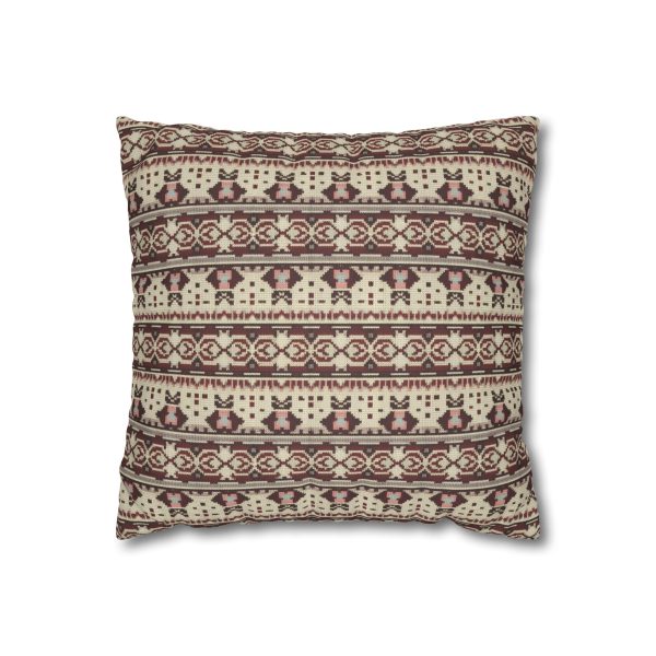 Vintage Cozy Faux Suede Square Pillowcase - EmpressKorea Online now