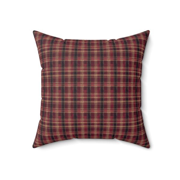 Red hues plaid Spun Polyester Square Pillow  - EmpressKorea For Cheap