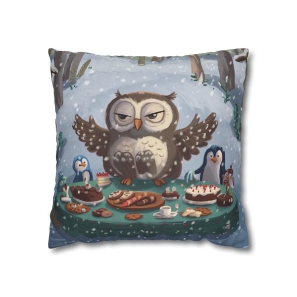 Winter Woodland Feast Spun Polyester Square Pillowcase - EmpressKorea For Cheap