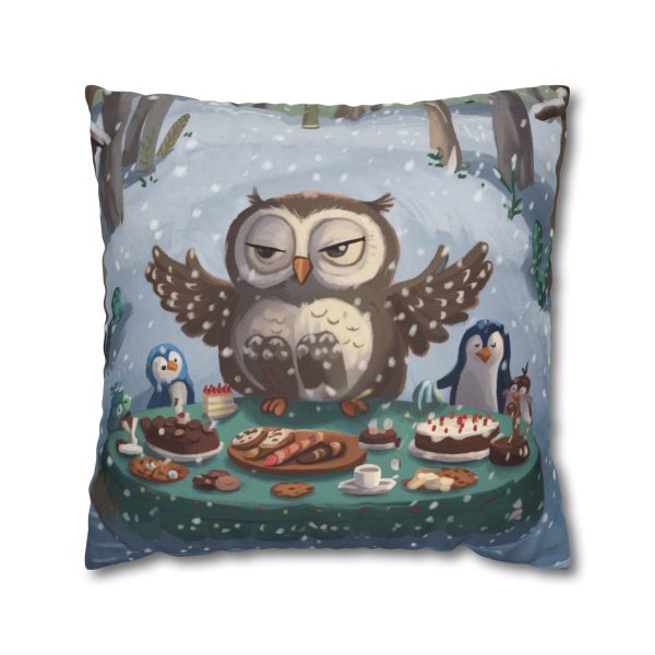 Winter Woodland Feast Spun Polyester Square Pillowcase - EmpressKorea For Cheap