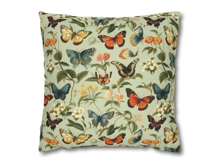 Butterfly Spun Polyester Square Pillowcase - EmpressKorea Cheap