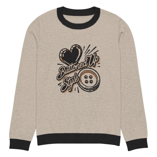 Buttoned up style Knitted crew neck sweater - EmpressKorea Sale