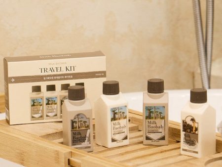 Milk Baobab White Soap Travel Kit White Soap 70ml Shampoo+Conditioner+Body Wash+Body Lotion Set Cheap