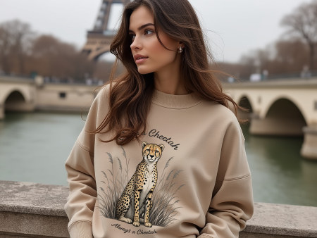 Always a cheetah Unisex Midweight Softstyle Fleece Crewneck Sweatshirt - EmpressKorea Online Sale