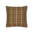 Yellow hue plaid Faux Suede Square Pillowcase  - EmpressKorea Supply