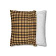 Yellow hue plaid Faux Suede Square Pillowcase  - EmpressKorea Supply