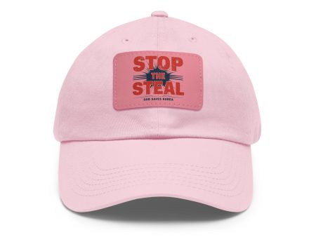 STOP THE STEAL, GOD SAVES KOREA Dad Hat with Leather Patch (Rectangle) Cheap