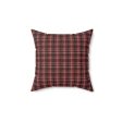 Red hues plaid Spun Polyester Square Pillow  - EmpressKorea For Cheap