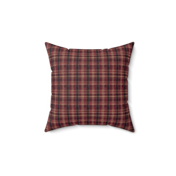 Red hues plaid Spun Polyester Square Pillow  - EmpressKorea For Cheap