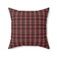 Red hues plaid Spun Polyester Square Pillow  - EmpressKorea For Cheap