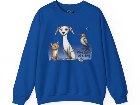 Paws, Purrs & Feathers Unisex Heavy Blend™ Crewneck Sweatshirt Hot on Sale